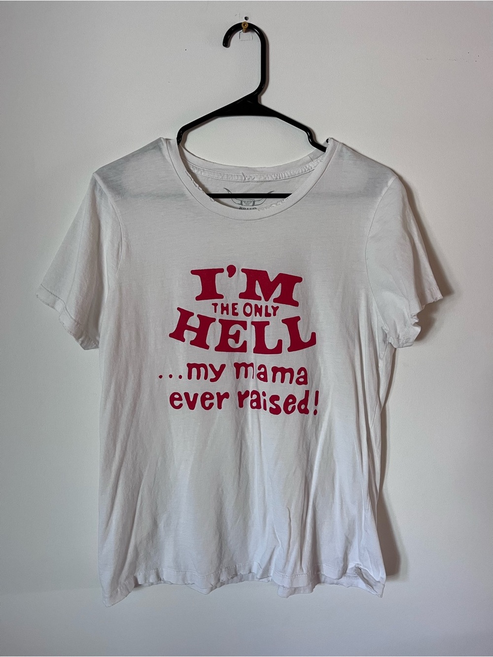 Limited edition White Graphic Tee with western lyrics